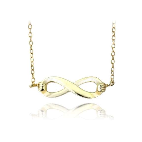 18K Gold over Sterling Silver Polished Infinity Necklace