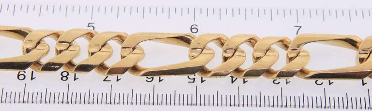 High Quality Heavy Yellow Gold Figaro Link Bracelet