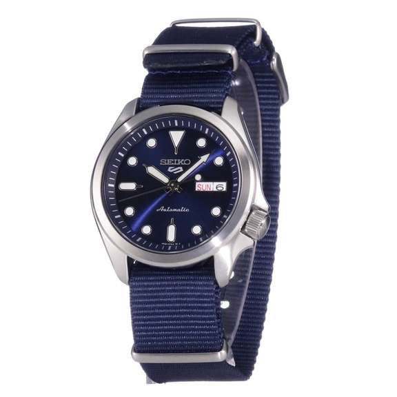 Seiko Blue Dial Nylon Strap Automatic, New In Box.