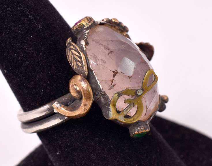 Ravishing Vintage 11.08CTS Rose Quartz Ring in Sterling Silver