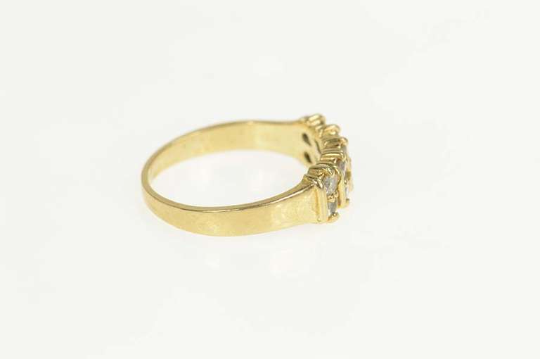 14K Yellow Gold 0.35 Ctw Diamond Striped Wedding Band Ring