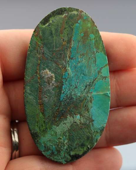 Striking well marbled 125ct Turquoise cabochon