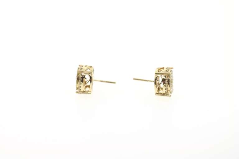 Gorgeous 14kt +2ctw. Diamond Earrings