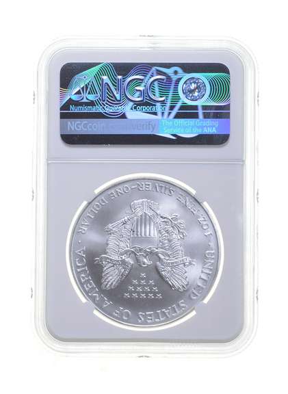 MS67 MINT ERROR 2000 American Silver Eagle - REV Struck Thru - NGC