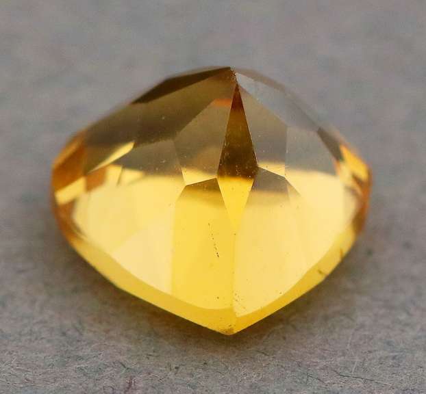 Large 5.97ct wide pear cut Madeira Citrine