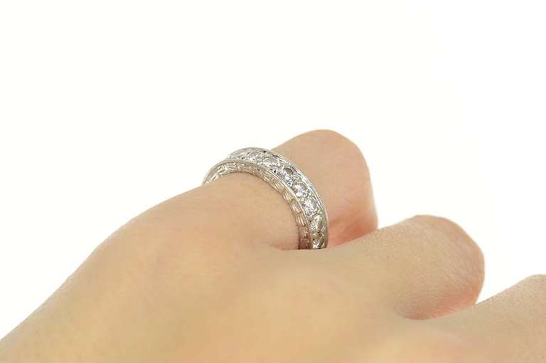 Platinum 2.10 Ctw Diamond Eternity Vine Wedding Band Ring
