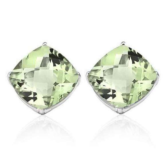 1.21 CT GREEN AMETHST 925 STERLING SILVER EARRINGS STUD