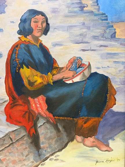 Signed Original Oil On Canvas by Jeanne Risque