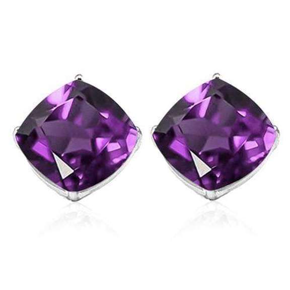 1.58 CT AMETHYST 925 STERLING SILVER EARRINGS STUD