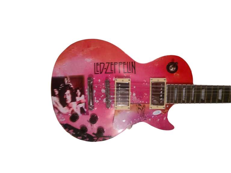 Led Zeppelin Jimmy Page Autographed Custom Graphics Photo Guitar Lp Cd Album ACOA