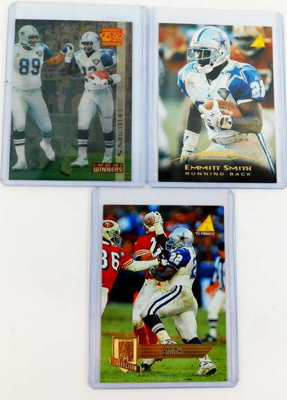 3 Emmitt Smith Football Cards, All 1995