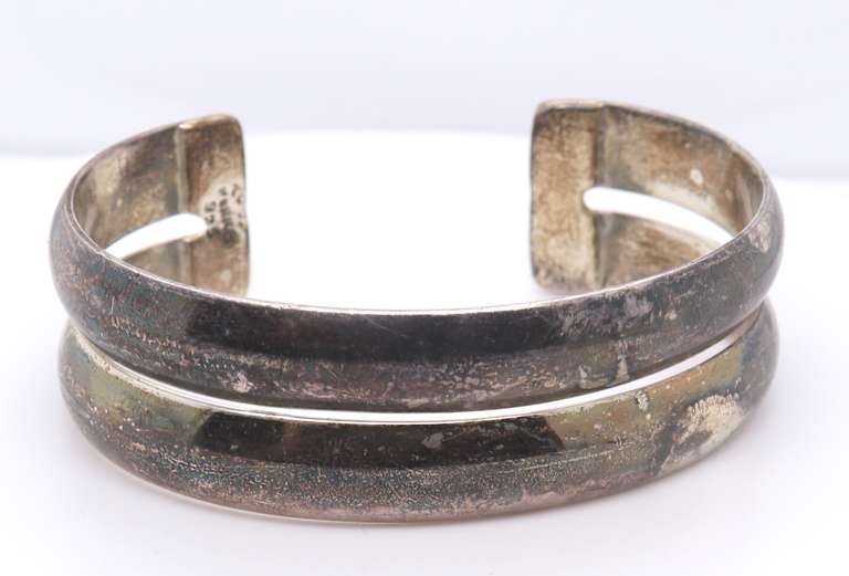 Vintage Sterling Silver Signed Cuff Bangle