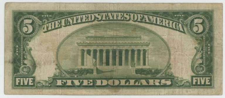 Very scarce 1928-C Series $5 Red Seal STAR note