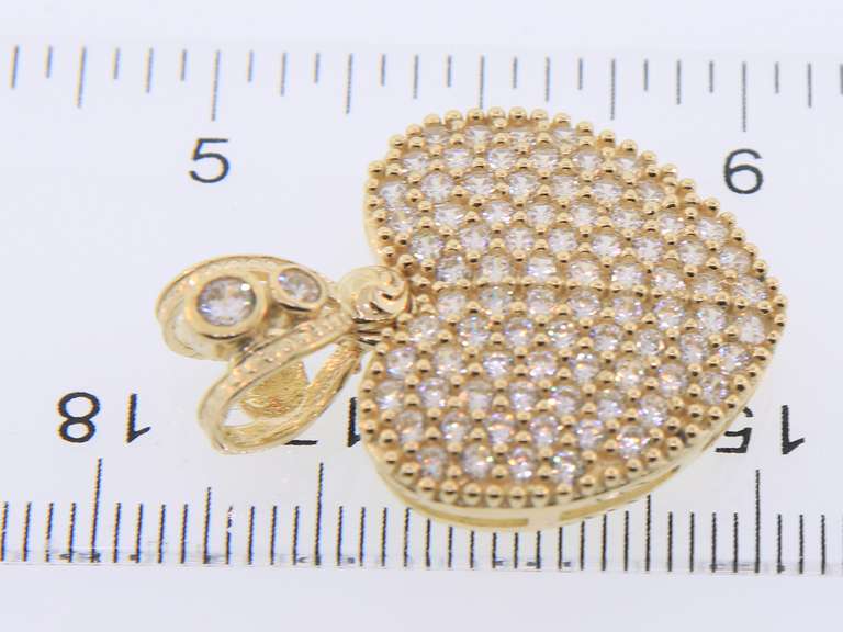 Lovely Yellow Gold Heart Shaped Cubic Zirconia Pendant