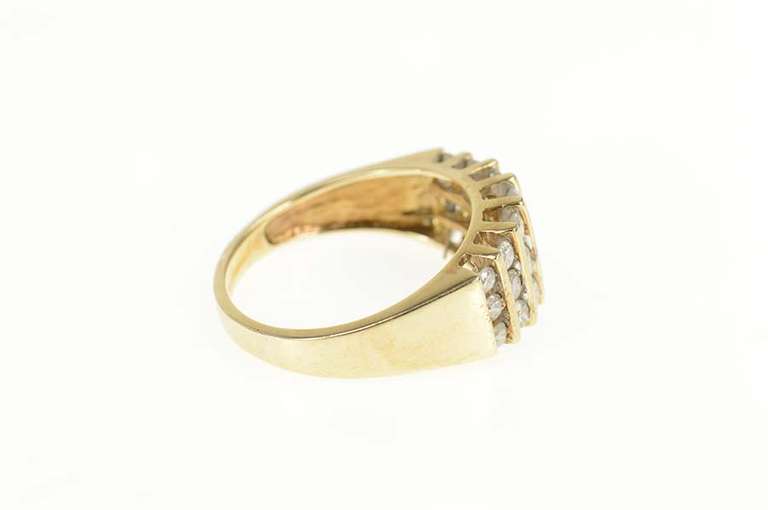 10K Yellow Gold Ctw Diamond Graduated Statement Band Ring
