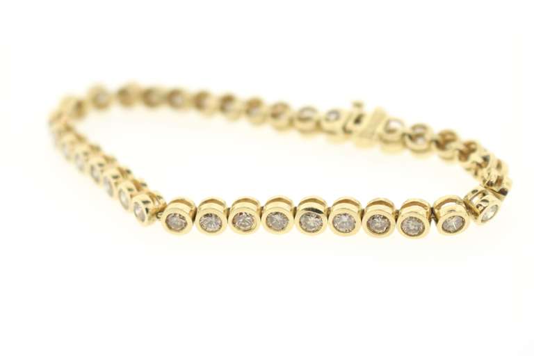 Bezel-Set Diamond Tennis Bracelet