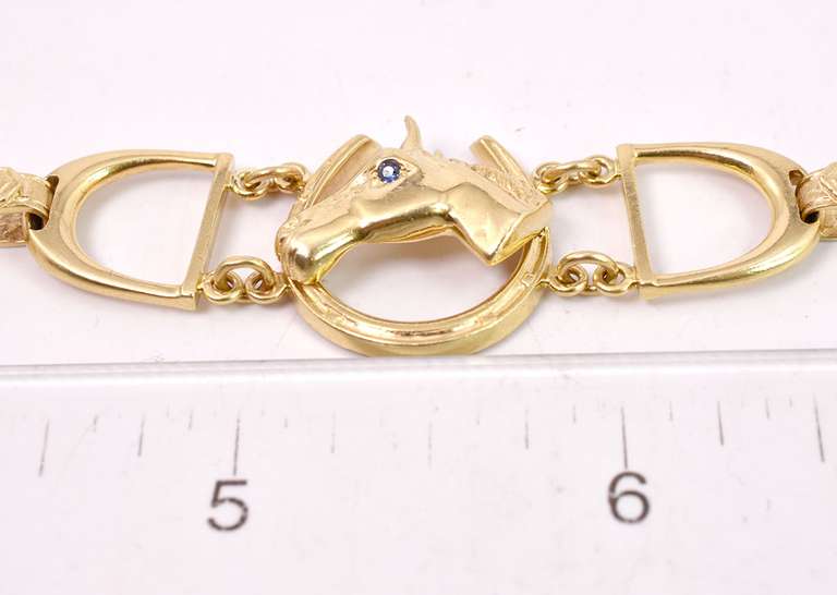 Excellent Equestrian Themed Bracelet in 14K Yellow Gold