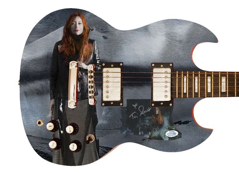 Tori Amos Autographed Signed Custom Photo Graphics Guitar ACOA