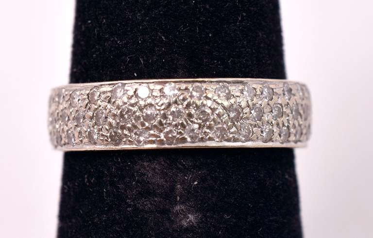 Brilliant Diamond Band Ring in White Gold