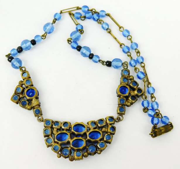 Regal Antique Austrian Blue Crystal Necklace
