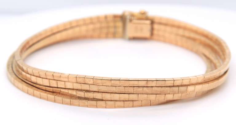 Incredible 18kt 4 Row Square Link Bracelet