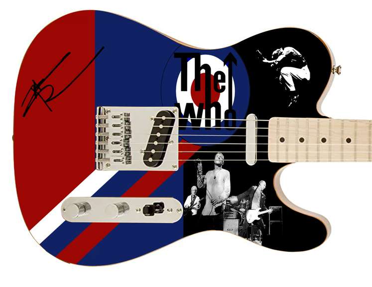 The Who Autographed Signed Custom Photo Graphics Fender Guitar Exact Video Proof
