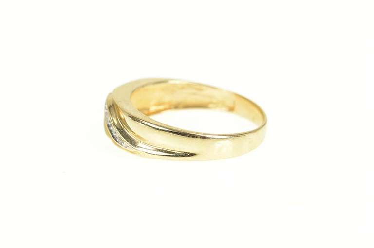 14K Yellow Gold Diamond Classic Men's Wedding Band Ring