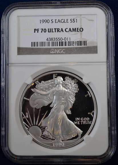 1990-S American Silver Eagle NGC PF70 Ultra Cameo