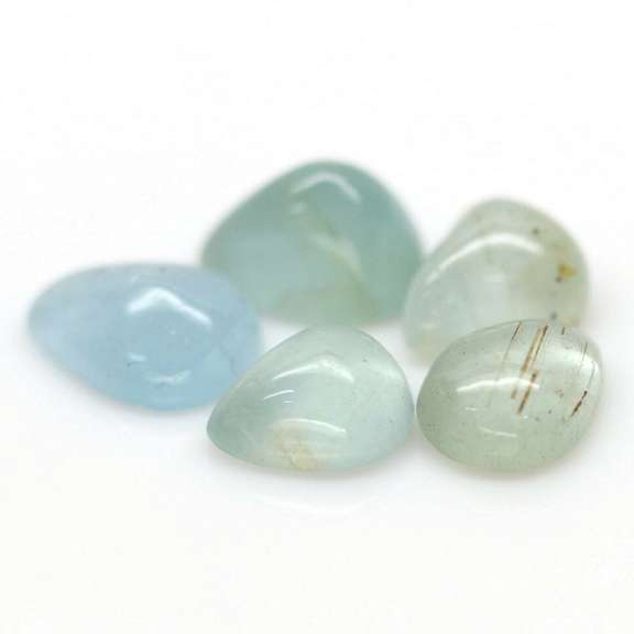 Frosty 9.90ct set of Aquamarine cabochons