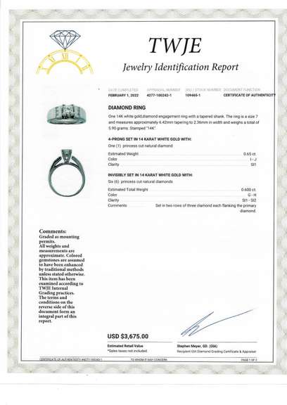 Dazzling White Gold Princess Cut Diamond Engagement Ring
