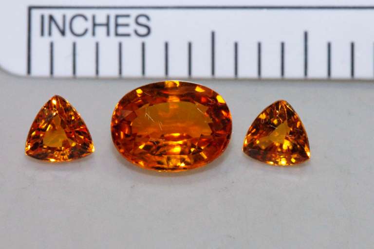 Warm Natural Golden Sapphire Set of 3