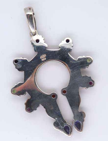 Vintage Sterling Silver Signed Gemstone Pendant