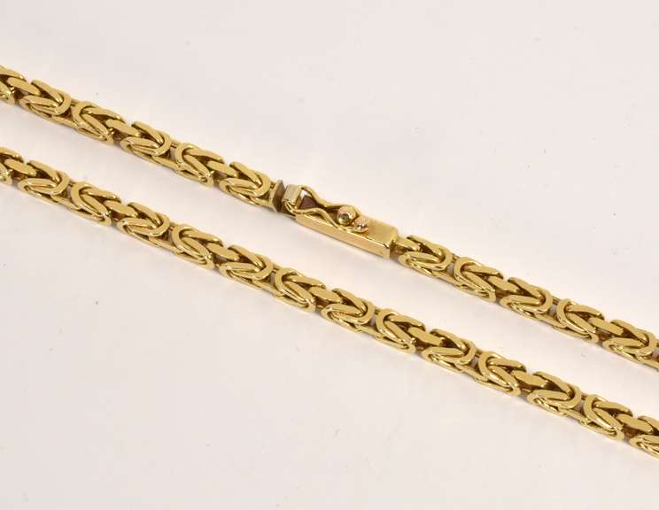 Long Sturdy 14k Byzantine Link Necklace