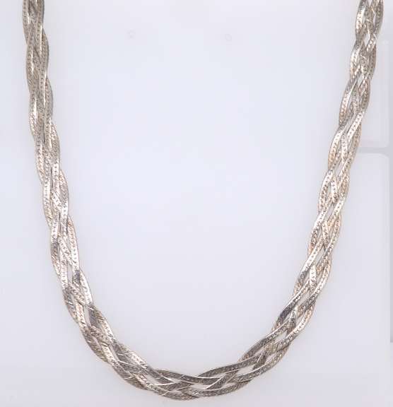 Italian Vintage Sterling Silver Braided Necklace