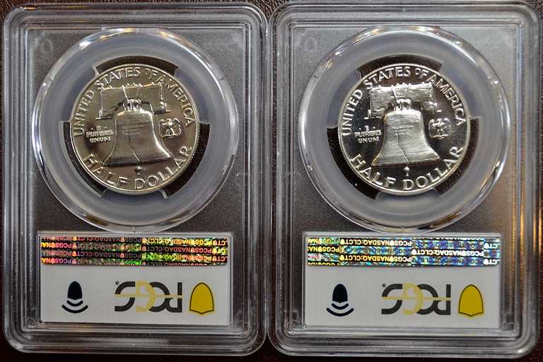 2 PCGS Graded 1954 Proof Franklin Half Dollars PR66 And PR67