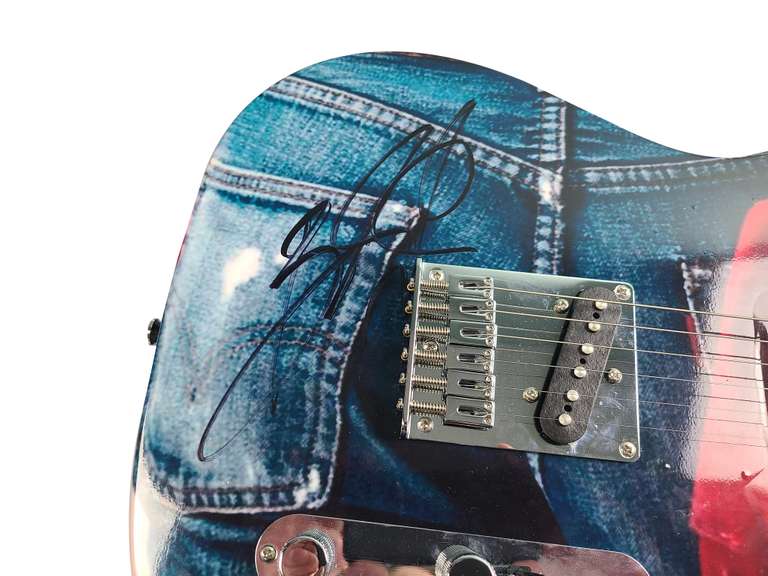 Bruce Springsteen Signed Born In The USA Album Lp Cd Fender Graphics Guitar ACOA