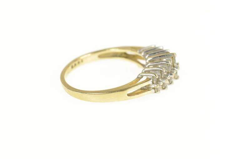 14K Yellow Gold 0.44 Ctw Graduated Diamond Statement Band Ring