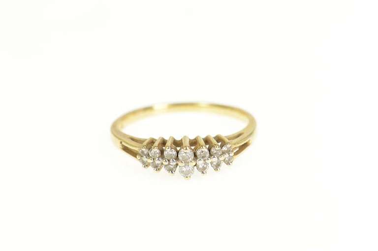 14K Yellow Gold Graduated Diamond Classic Statement Band Ring