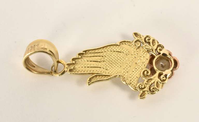 Praying Hands Tri-Color Pendant