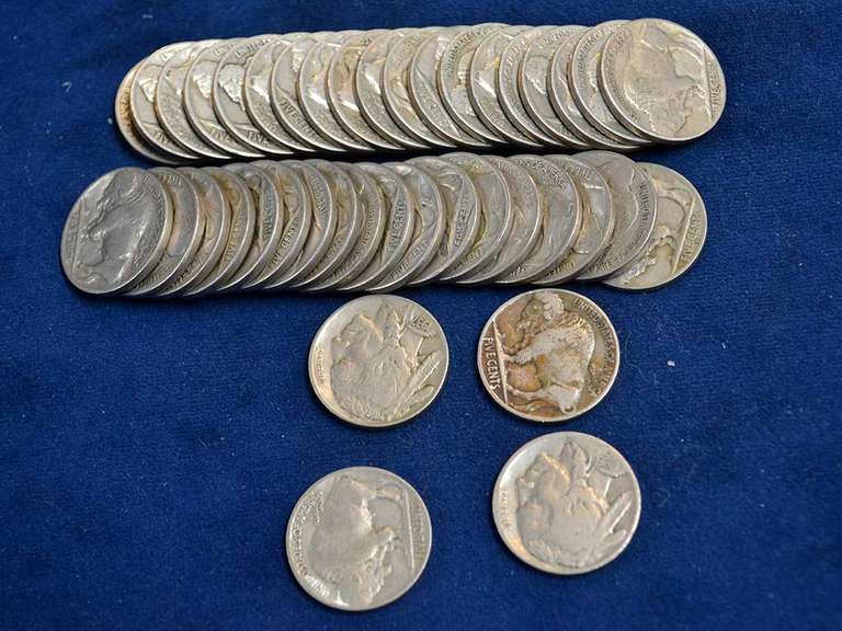 Lot Of 40 Buffalo Nickels, Full Date.
