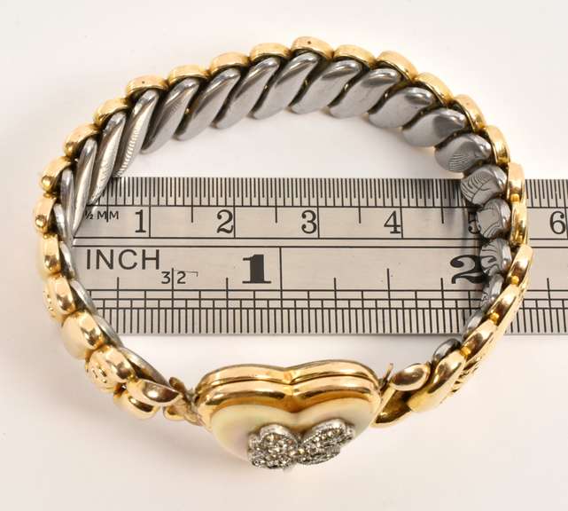 Vintage Sweetheart Locket Gold Filled Bracelet