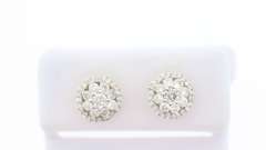 Floral Diamond Studded Earrings with 14k Yellow Gold