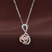 Two Tone 18k Rose Gold plating infinity design pendant