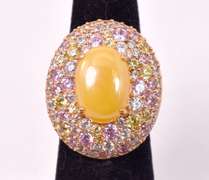 Gold Plated Sterling Silver CZ Cocktail Ring.