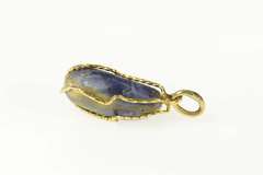 14K Yellow Gold Sodalite Wire Wrapped Calmn Peace Stone Charm/Pendant