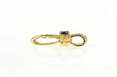 10K Yellow Gold Cross Natural Sapphire Dot Embellished Loop Pendant