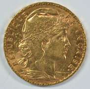 Simply Superb Gem BU 1907 France 20 Francs Gold 'Rooster'