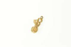 14K Yellow Gold Opal Diamond Two Stone Statement Pendant
