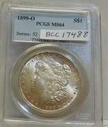 1899-O Morgan Dol PCGS MS-64 color