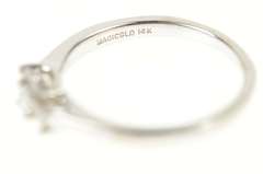 14K White Gold 0.22 Ctw Three Diamond Promise Engagement Ring